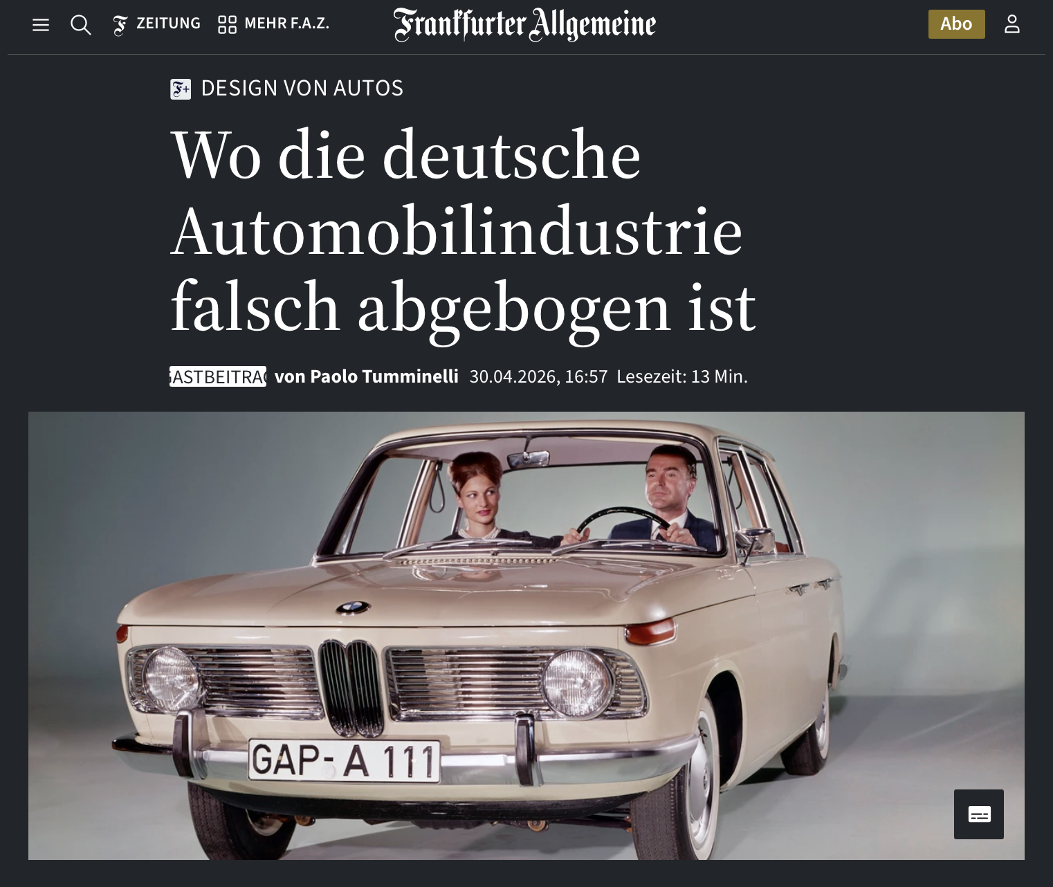 Design von Autos: Wo die deutsche Automobilindustrie falsch abgebogen ist